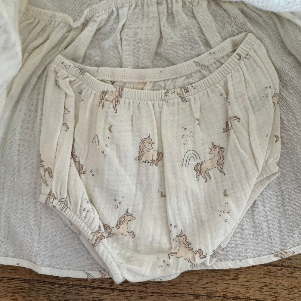 Quincy Mae Bella Dress & Bloomers Unicorns - Size 3-6 months - Picture 3 of 5